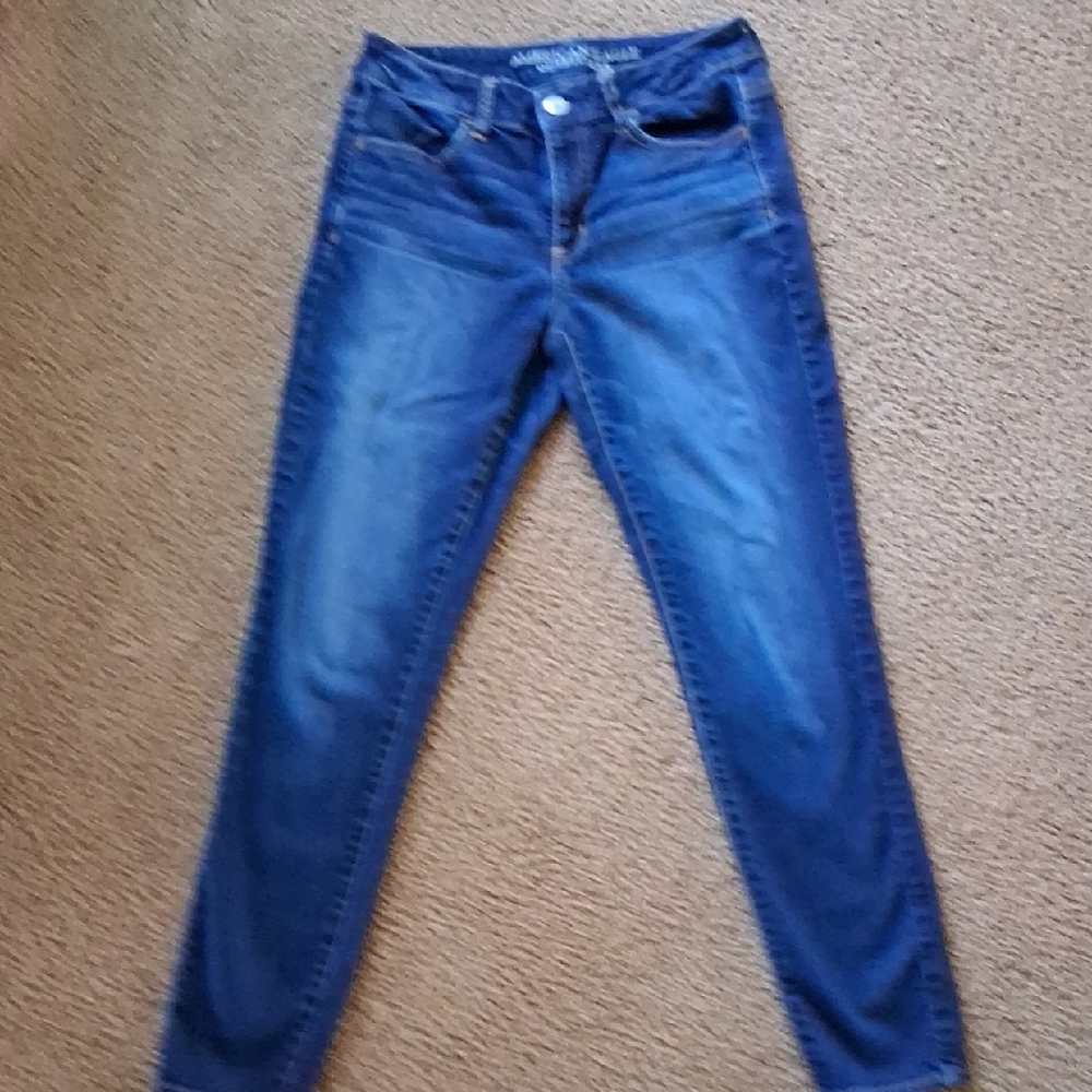 American Eagle Outfitters Women's Dark Blue Skinny Jeans